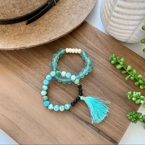 CCC Handmade Recycled Glass Stretchy Bracelets